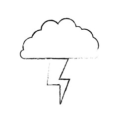cloud with lightning in monochrome blurred silhouette