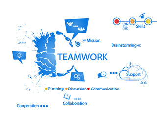 Teamwork concept creative vector illustration