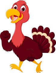 Strong turkey cartoon with standing