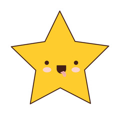 star funny colorful kawaii silhouette