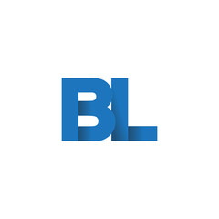 Obraz premium Initial letter logo BL, overlapping fold logo, blue color