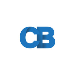 Initial letter logo CB, overlapping fold logo, blue color