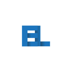 Initial letter logo EL, overlapping fold logo, blue color