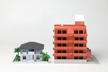 miniature models of house and apartment