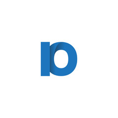 Initial letter logo IO, overlapping fold logo, blue color
