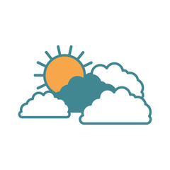 sun and clouds silhouette color sections