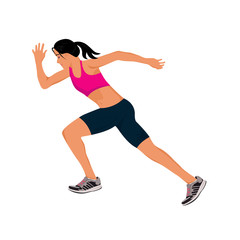 running girl, vector illustration