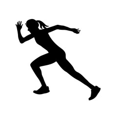 Fototapeta na wymiar running girl icon, vector illustration