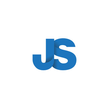 Initial letter logo JS, overlapping fold logo, blue color


