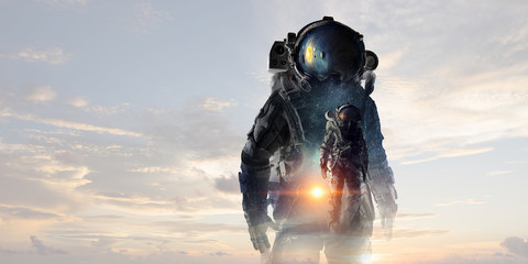 Adventure of spaceman. Mixed media © Sergey Nivens