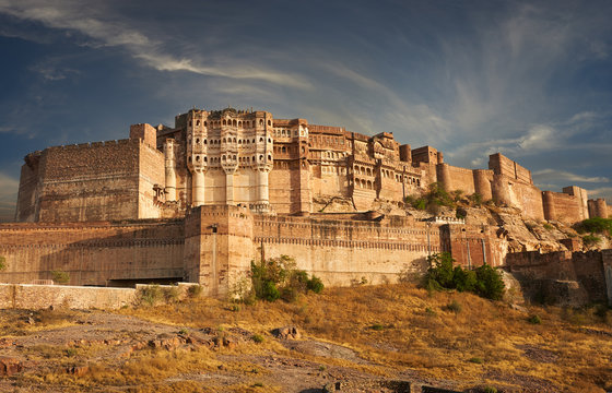 Mehrangarh Fort located in Jodhpur, India.