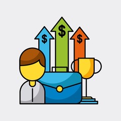 business people finance investment success economy vector illustration