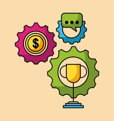 set business and finance icons web app image vector illustration