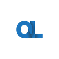 Initial letter logo QL, overlapping fold logo, blue color