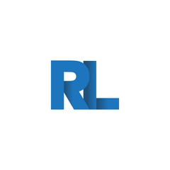 Initial letter logo RL, overlapping fold logo, blue color