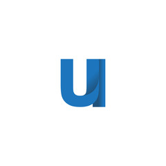 Initial letter logo UI, overlapping fold logo, blue color