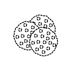 chocolate chip cookies dotted silhouette on white background