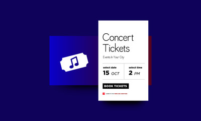 Obraz premium Concert Tickets Events In Your City UI UX Screen Design