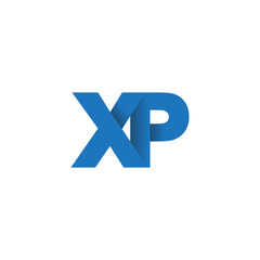 Obraz premium Initial letter logo XP, overlapping fold logo, blue color