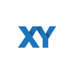 Initial letter logo XY, overlapping fold logo, blue color