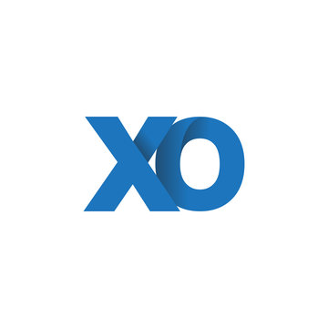 Initial letter logo XO, overlapping fold logo, blue color