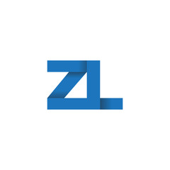 Initial letter logo ZL, overlapping fold logo, blue color