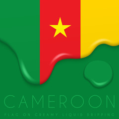 National Flag on Creamy Liquid Dripping : Vector illustration