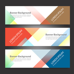 Fototapeta premium Set of horizon abstract colorful banner background with copy space