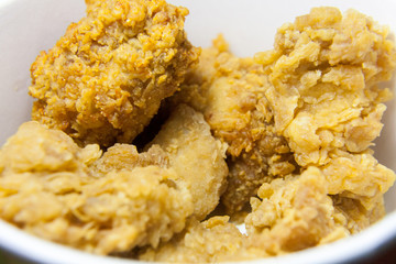 crispy kentucky fried chicken in a wooden table