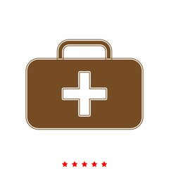 Medical case it is icon .