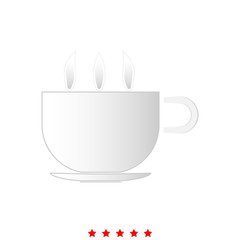 Cup with hot tea or coffee it is icon .