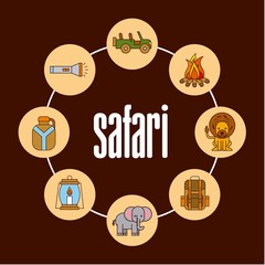 safari travel adventure natural poster vector illustration