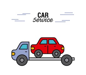 car service tow truck transport help rescue vector illustration