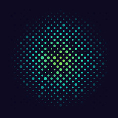 Gradient halftone dots background. Pop art template. blue and green texture. Vector illustration