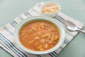 キヌアの入ったミネストローネ