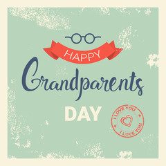 Happy Grandparents Day Greeting Card Banner Vector Illustration