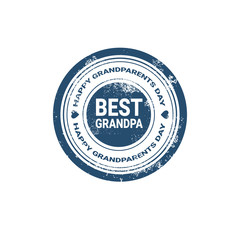 Happy Grandparents Day Stamp Greeting Icon Vector Illustration