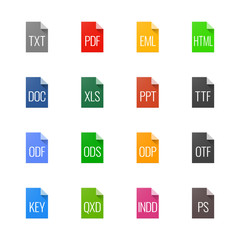 File type icons - Texts, fonts and page layout