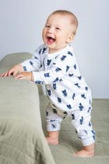 Fototapeta premium Portrait of a happy child. Cheerful baby