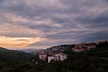 storm over the city of Trieste