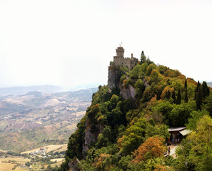 San Marino, San Marino - 10 August 2017: Panoramic view of the local surroundings.