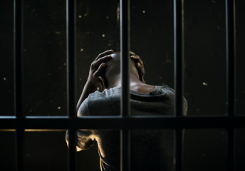 Woman criminal in prison
