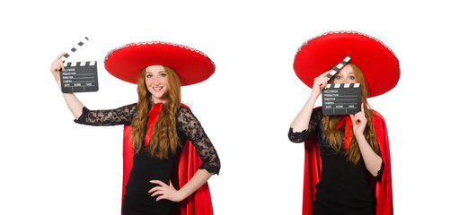 Funny mexican with movie board