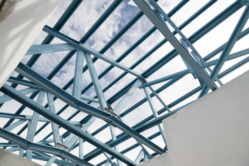 Structure of steel roof frame.