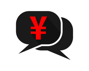 black talk chitchat balloon japanese yen