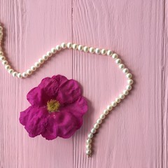 flower and pearl necklace