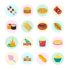 Set Vector Illustration of Fast Food