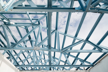 Structure of steel roof frame.