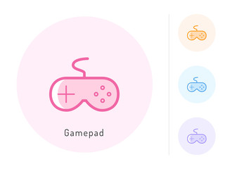 Game pad icon vector. Game pad symbol for your web site design, logo, app. One of a set of linear electronics icons.