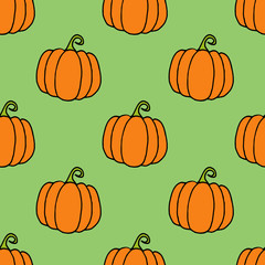 seamless pattern of Doodle pumpkin Vector paint hand drawn design